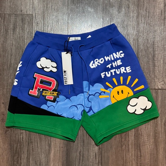 First Row Other - Graphic Puff Print Graphic Sweat Shorts